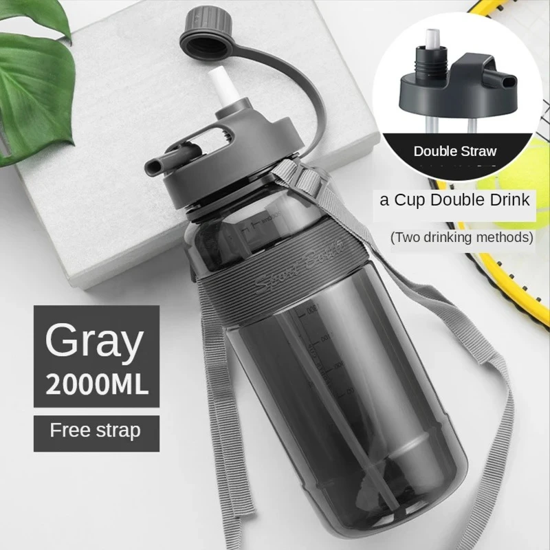 

1-3L Large Capacity Sports Water Bottle Portable Water Cup With Straw Outdoor Camping Picnic Climbing Water Bottles