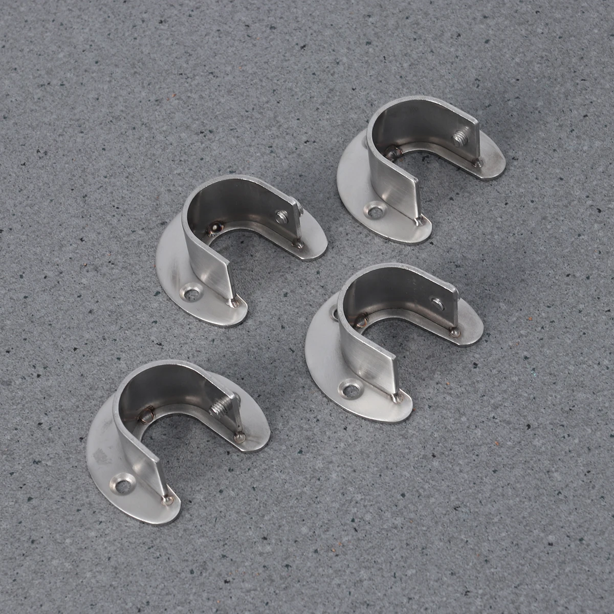 

4PCS StainlessSteel CurtainRod Brackets HeavyDuty ClosetPole Sockets UShaped Supports OvalEnd Compatible With Home Decor Styles