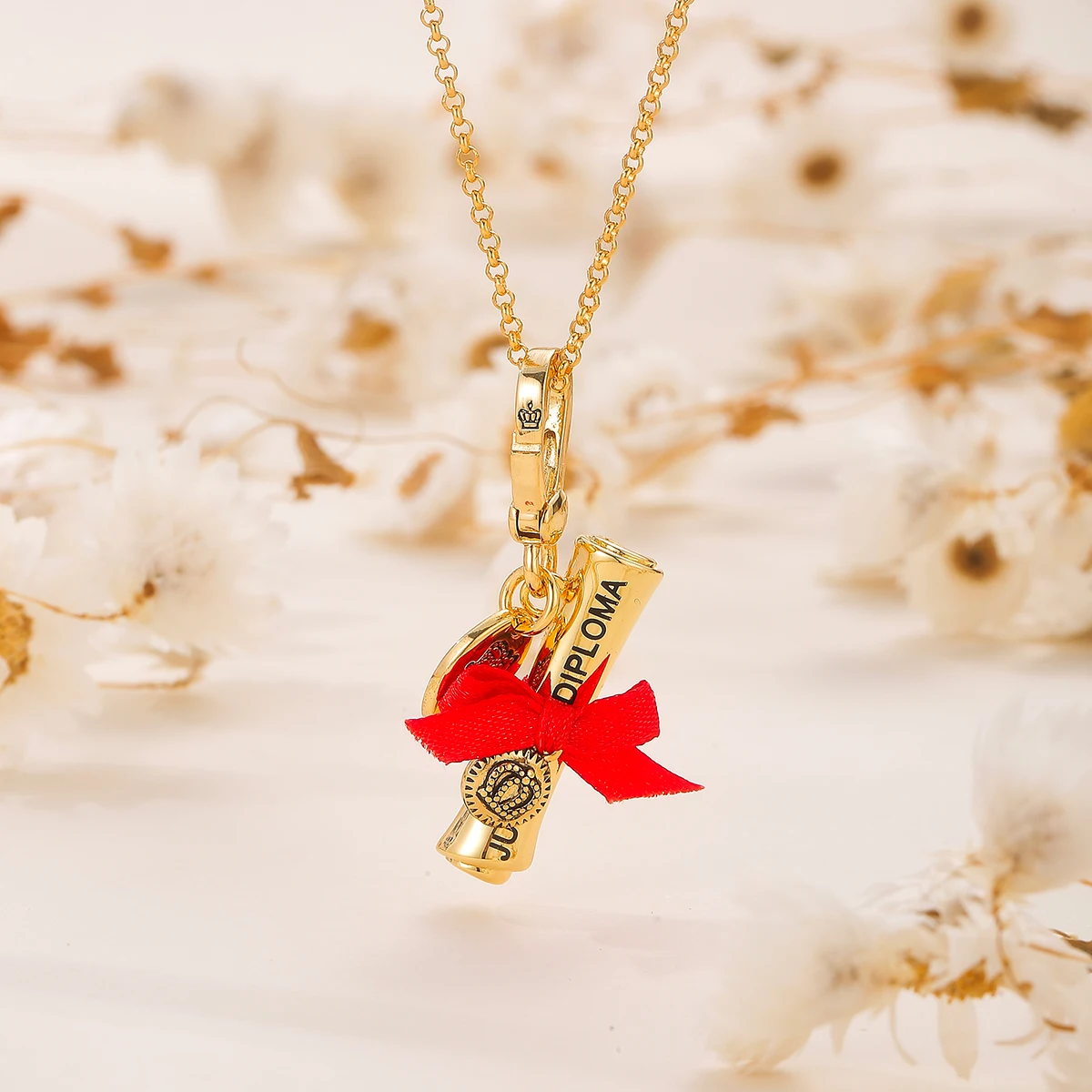 

1Pc Exquisite Enamel Graduation Diploma Necklace Design,Cute Sweater Decor Necklace Accessories,Christmas Party Jewelry Gift