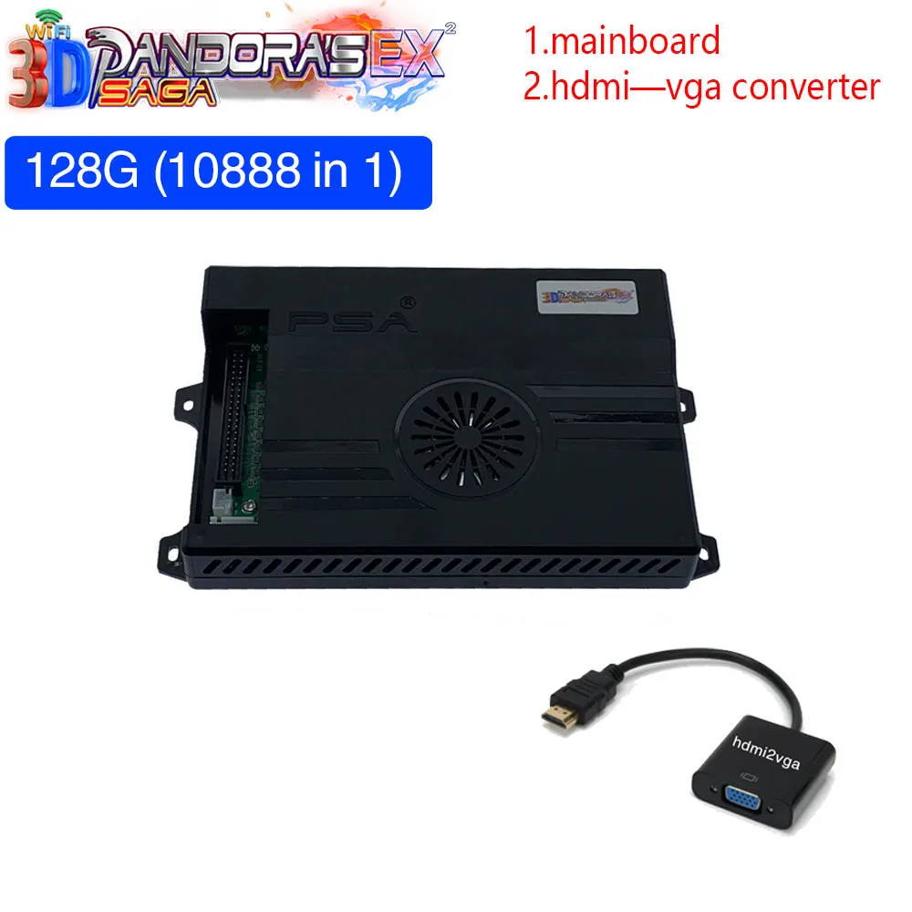 128GB 3D Pandora Saga EX2 Arcade Box 10888 in 1 DIY Kit Game