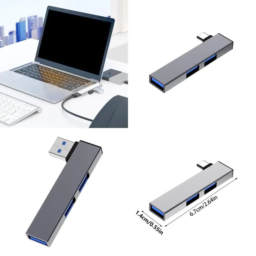 3 In 1 USB HUB OTG USB 3.0/Type-C 3.0 To 3 USB Splitter Hub Speed 5.0Gbps 3 Port Type C HUB For PC Laptop Notebook