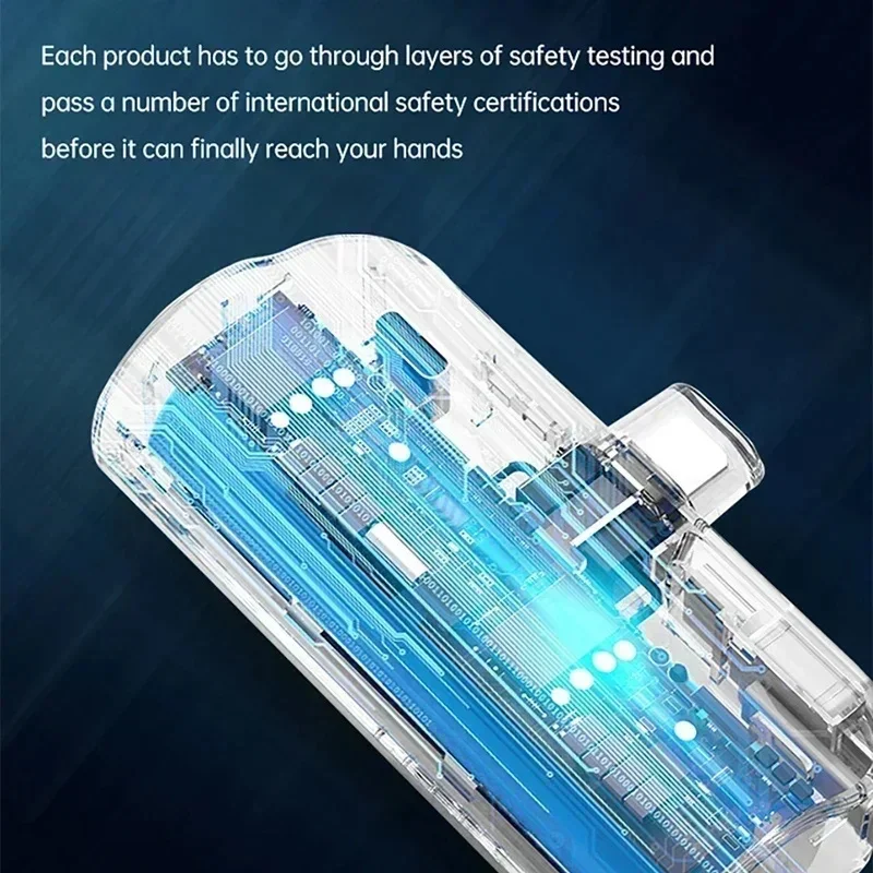 25W For Xiaomi 5000mAh mini power bank portable mini battery suitable for iPhone Samsung built-in Type-C lightning plug