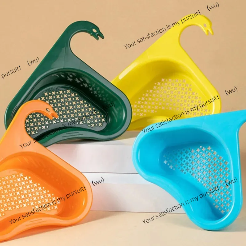 ZOCI-Swan Drain Basket Creative Multi Functional Non Punching Kitchen Sink Fruit And Vegetable Wash Pot Filter Basket /Frame