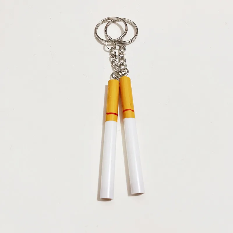 easy revenge cigarette keychain Creative Simulation Pvc Cigarette Key Chain Fashion Cute Bag Pendant Accessories Car Key Ring