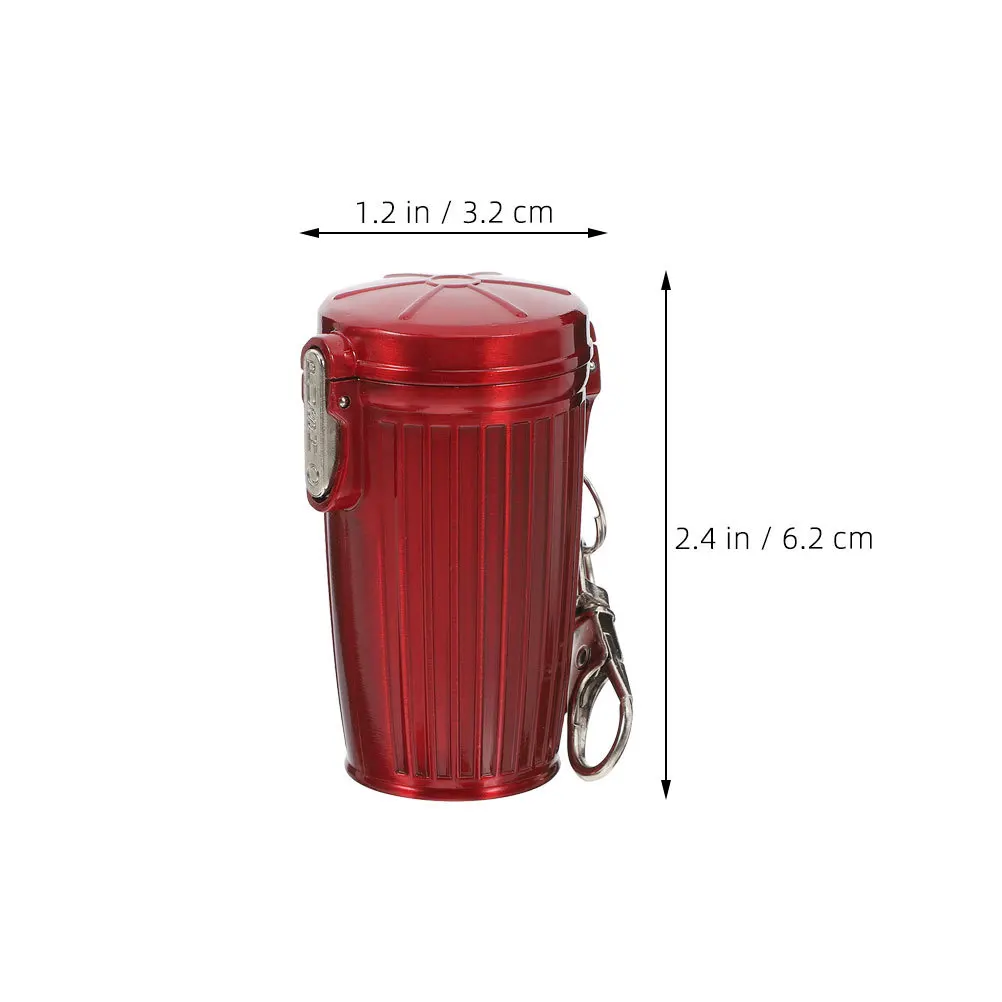 2 قطعة منفضة سجائر محمولة جيب صغير مع سلسلة المفاتيح غطاء محكم الغلق للتخييم في الهواء الطلق السفر سيارة استخدام حاوية تخزين الرماد قابلة لإعادة الاستخدام