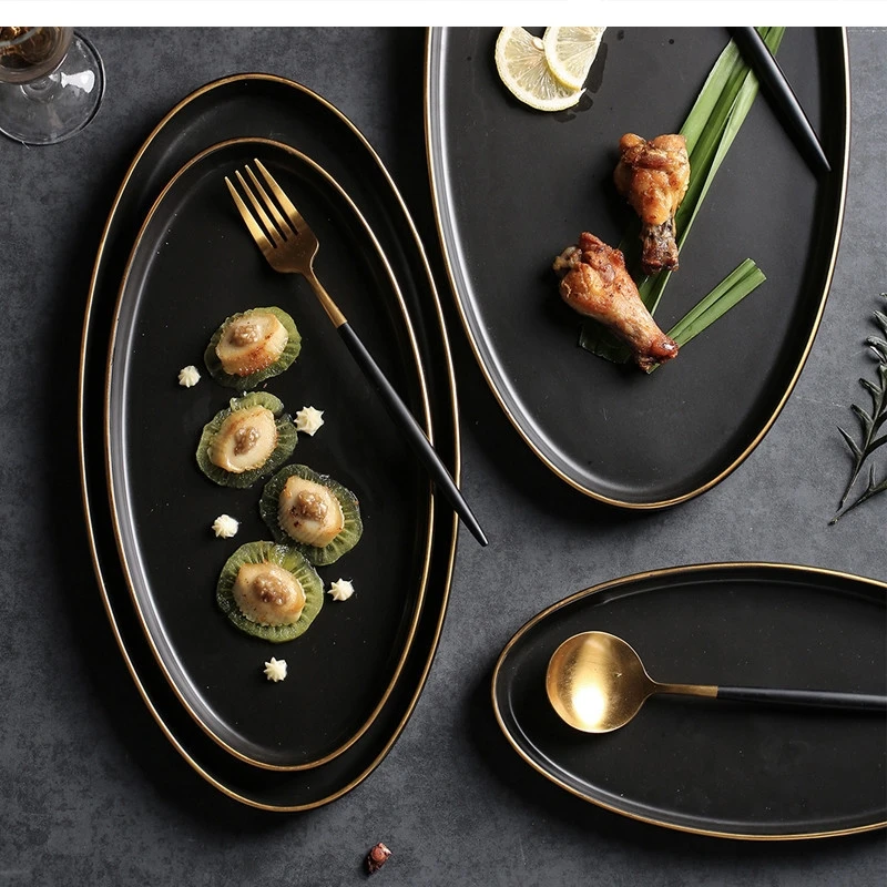 

oval ceramic dinner hotel tableware dumpling 12 inch stroke