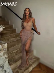 Sexy Spaghetti Strap Prom Dress 2026 Charming Sleeveless Sequined Bridal Gown Graceful A-line Floor-length Dress Customized