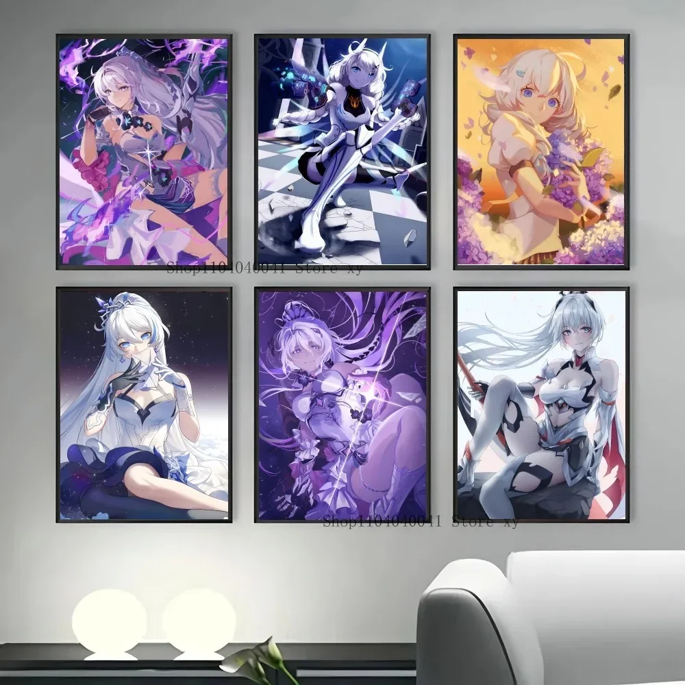 1PC Anime Game Honkai Kiana Kaslana Poster Paper Print Home Living Room Bedroom Entrance Bar Restaurant Cafe Art