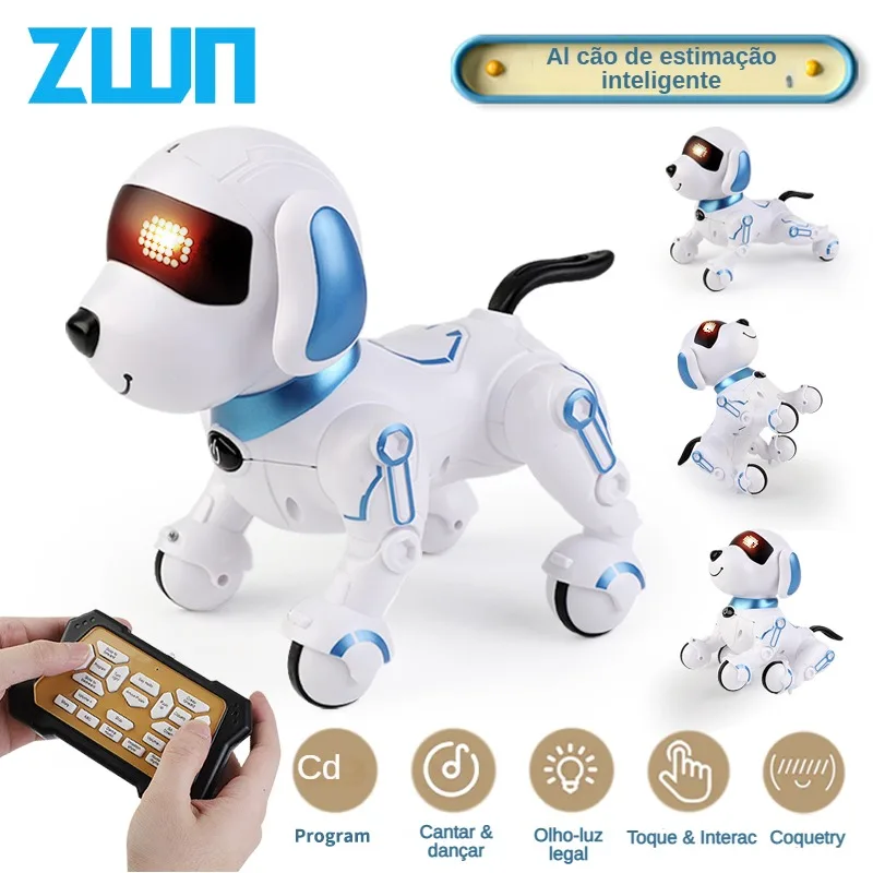 zwn-rc-ロボット電子スタント犬のおもちゃ音声コマンドプログラム可能なタッチセンス音楽ソングロボット犬子供のギフト用