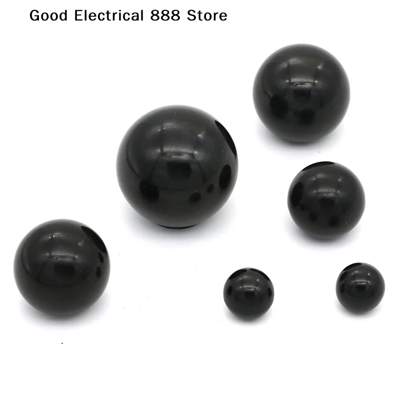 【GE】1pc Black Plastic M4 M5 M6 M8 M10 M12 Thread Ball Shaped Head Clamping Copper Core Knob