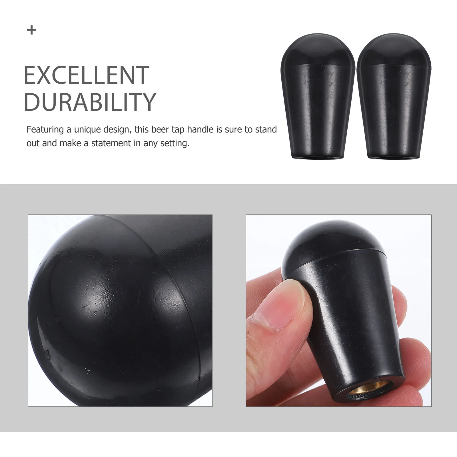 

2pcs Plastic Beer Tap Handle Black Reusable Ergonomic Replacement Keg Faucet Handles Accessories Kegerator Parts