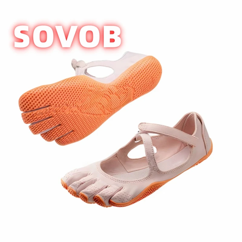 Women's Five Fingers Sneakers, Soft Mary Jane Strap Flat Sneakers, Non Slip Rubber Sole Lightweight Footwear Comfort Flats