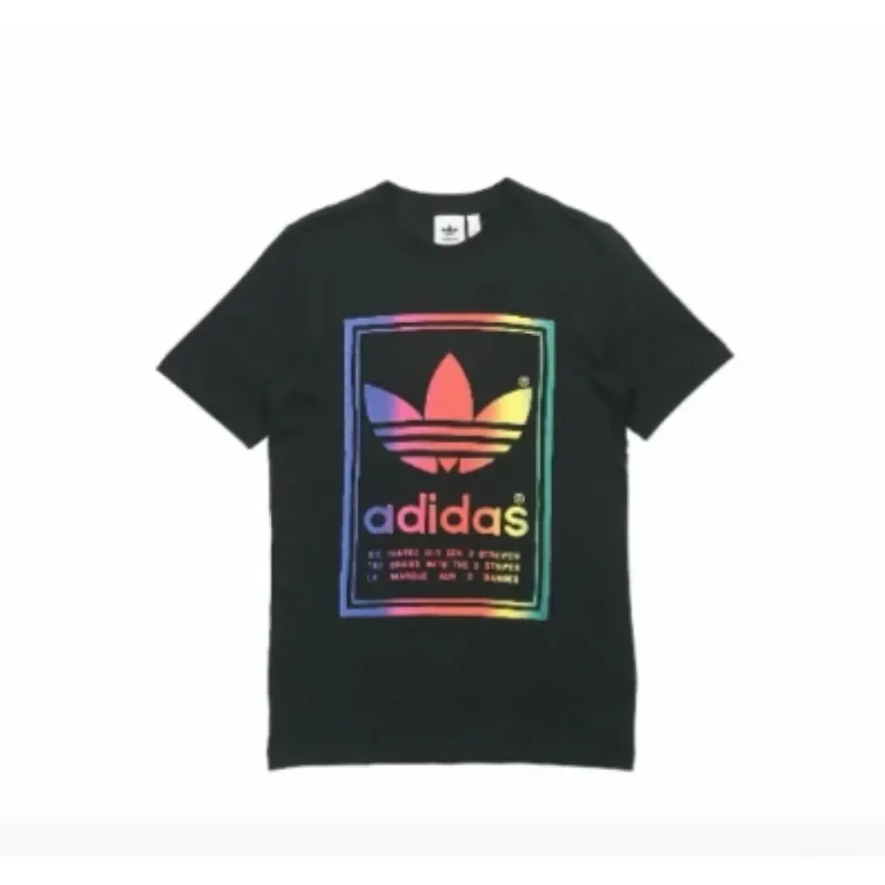 

Adidas Originals Vintage Tee Comfortable Color-Fading Breathable Trefoil Logo Short Sleeve Retro Fit Men's Black ED6917