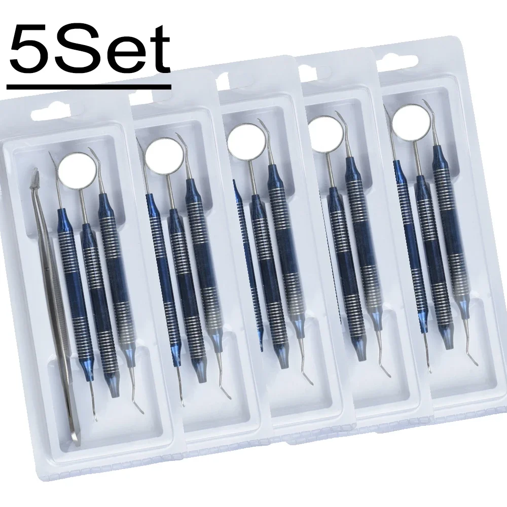

Dental Oral Cleaning Kit Stainless Steel Scraper Mirror Scaler Plaque Remover High Temp Autoclavable Care Tools Set