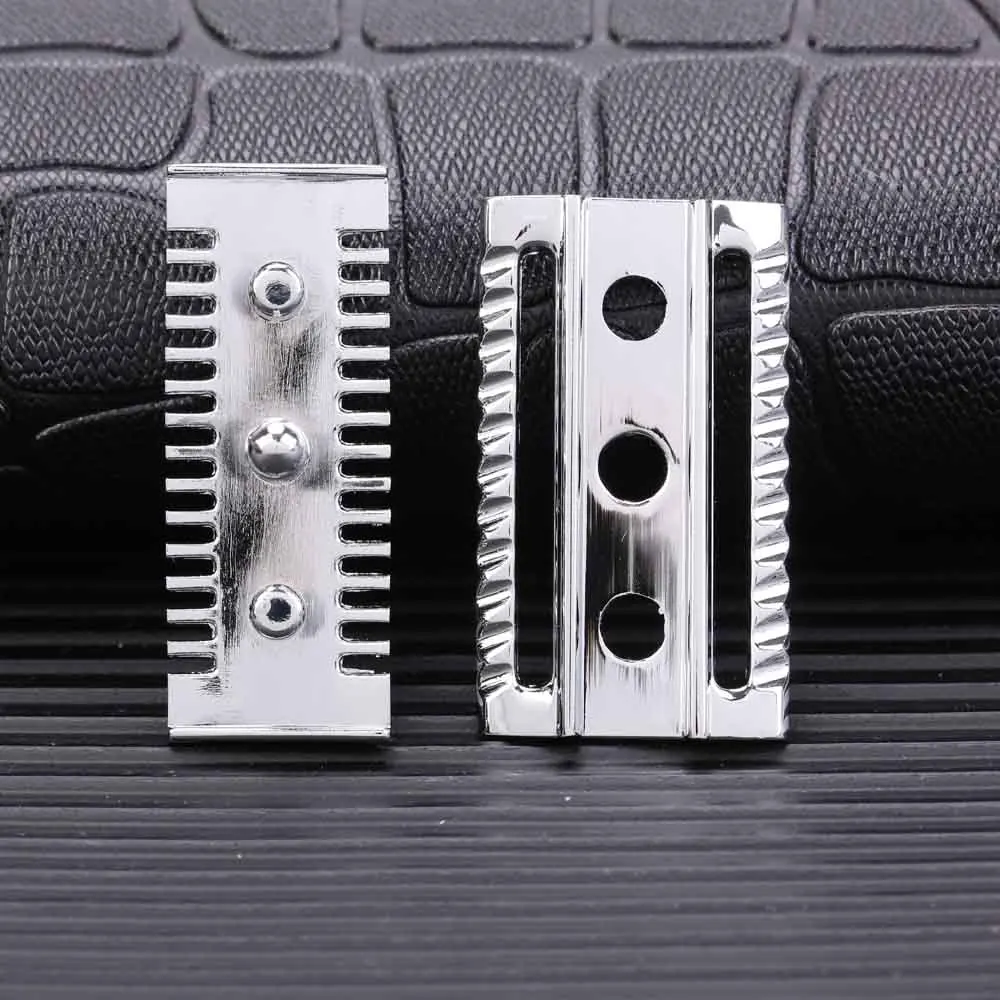 YAQI Razor Stainless Steel Top Aggressive Chrome Color Double-edged Mens Slant Safety Razor Head Replacement Accessory