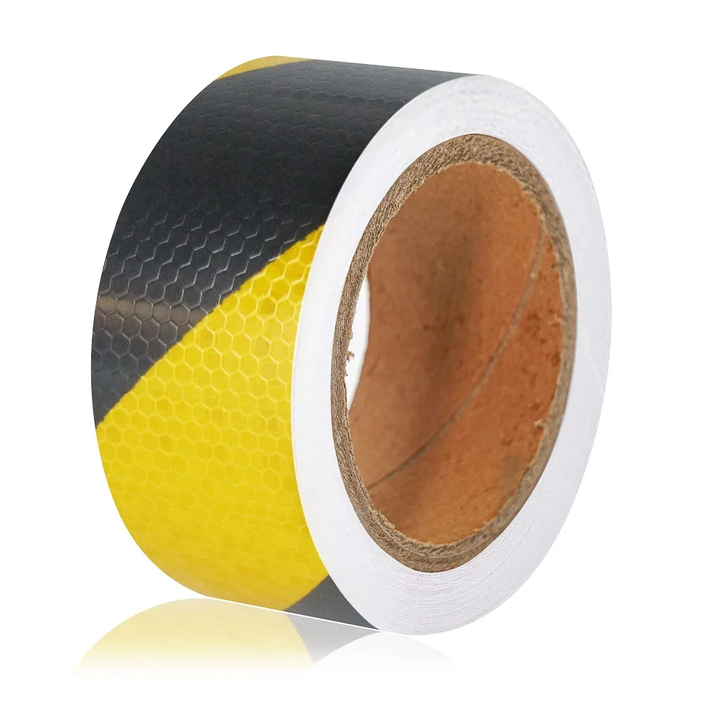 

5cm*25m Reflective Bicycle Stickers Adhesive Tape Yellow Black Twill Waterproof Reflect Stickers Reflector Bike Decals For Truck