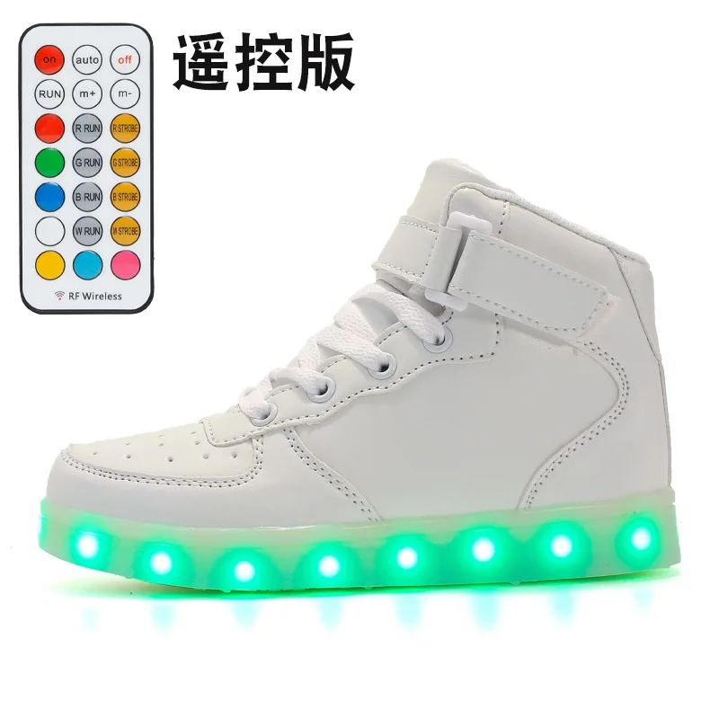 Zapatos con luz LED para niños, calzado con Velcro, carga USB, para niños pequeños y grandes