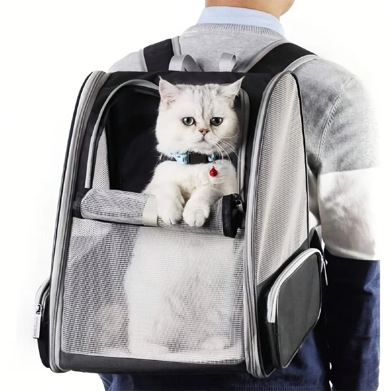 

Breathable PVC Backpack，Portable Pet Travel Bag，Portable foldable，Large Capacity，Suitable heavy loads 4 kg（8.8 Pound）Pet