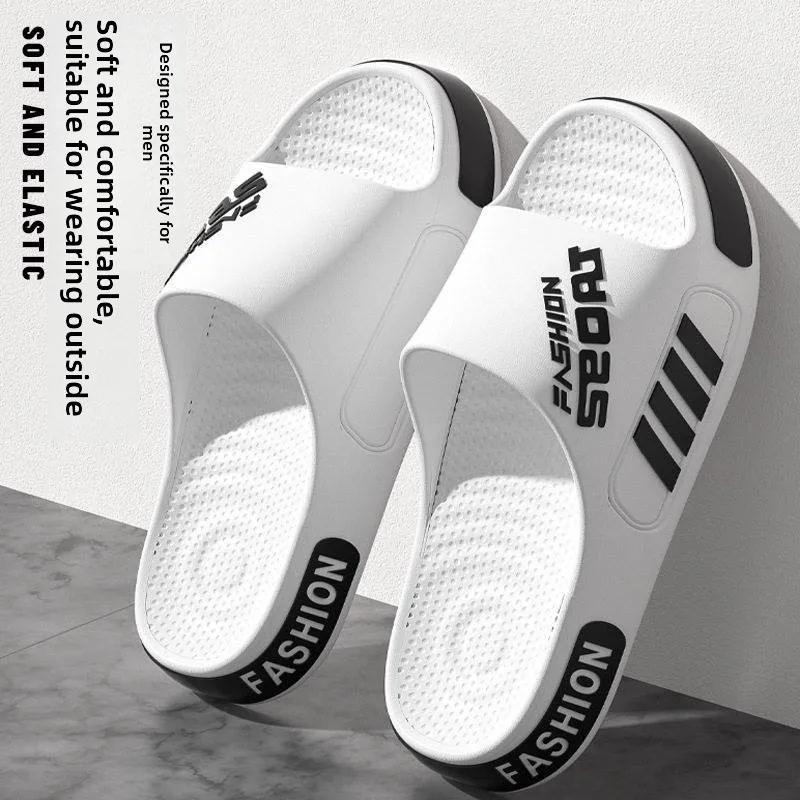 

Мужские летние уличные тапочки для душа, нескользящие, для дома, большие размеры, прохладные сандалии, устойчивые к запаху, можно носить в ванной, люксовые Hors...