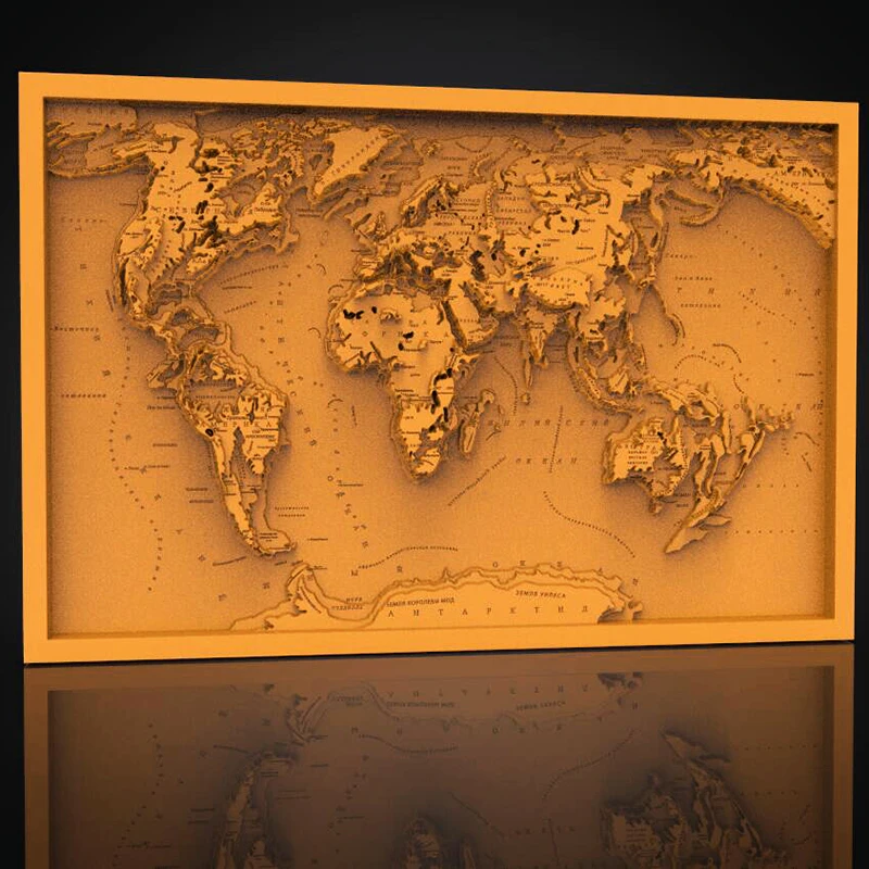 3d STL Model World Map for CNC Router Engraver Carving Machine Relief Artcam Aspire