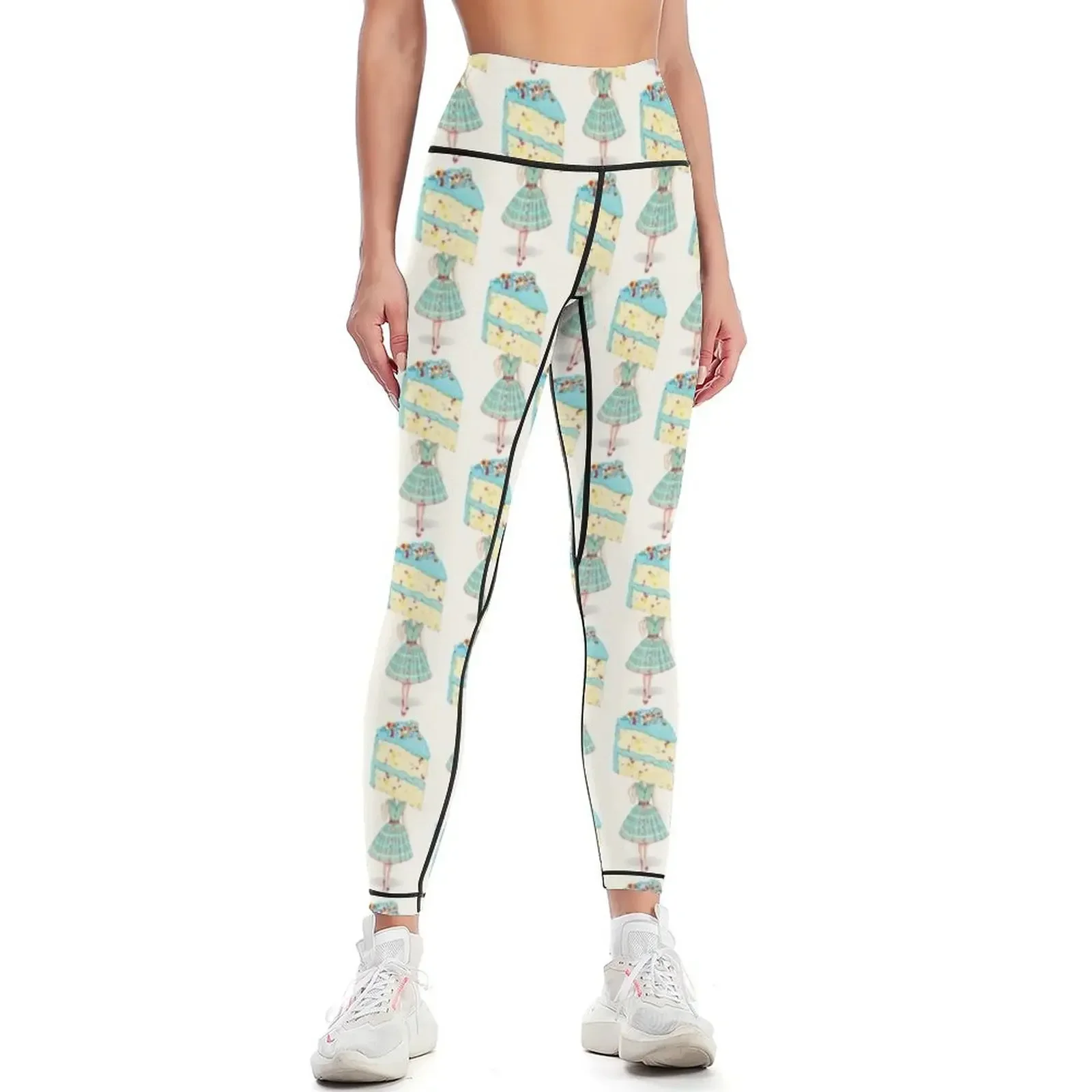 

Cake Head Pin-Up : Birthday Funfetti Leggings gym pants harem pants joggers for Womens Leggings