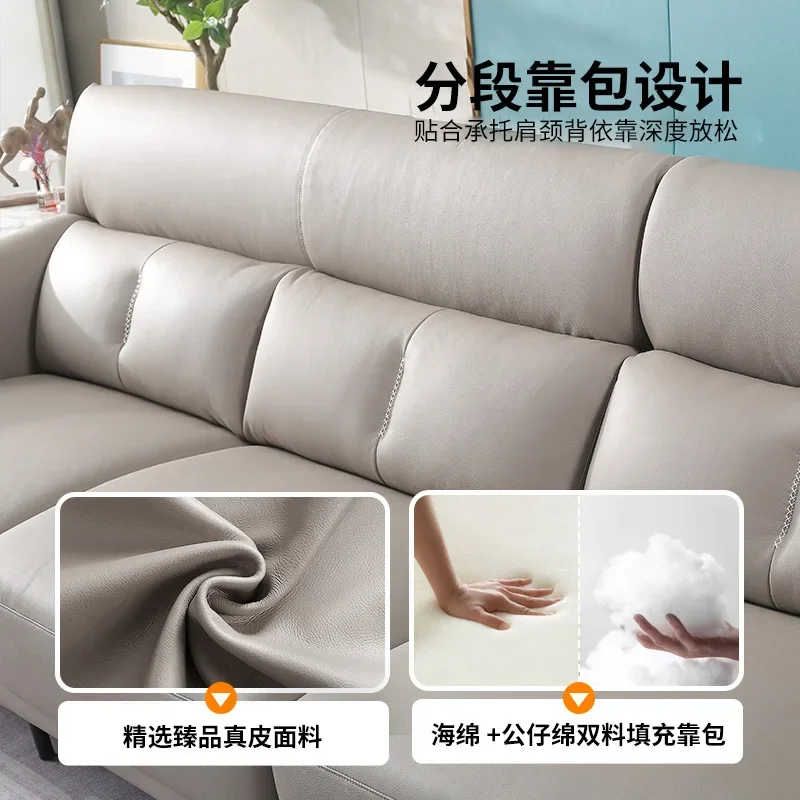 Italienisches minimalistisches Ledersofa, minimalistisches Sofa aus Rindsleder der ersten Schicht