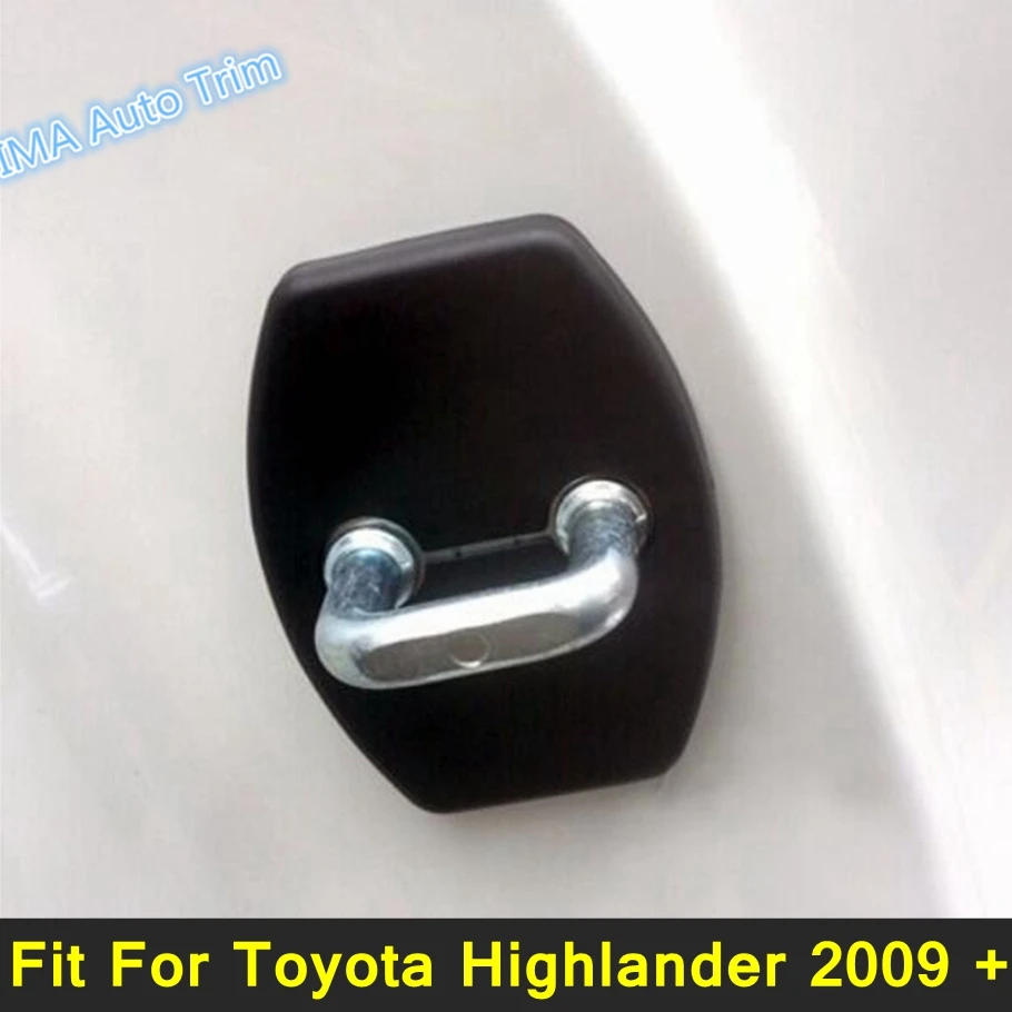 Car Styling Inner Door Lock Protector Cover Trim Fit For Toyota Highlander 2009 - 2019 Black Modification Interior Accessories