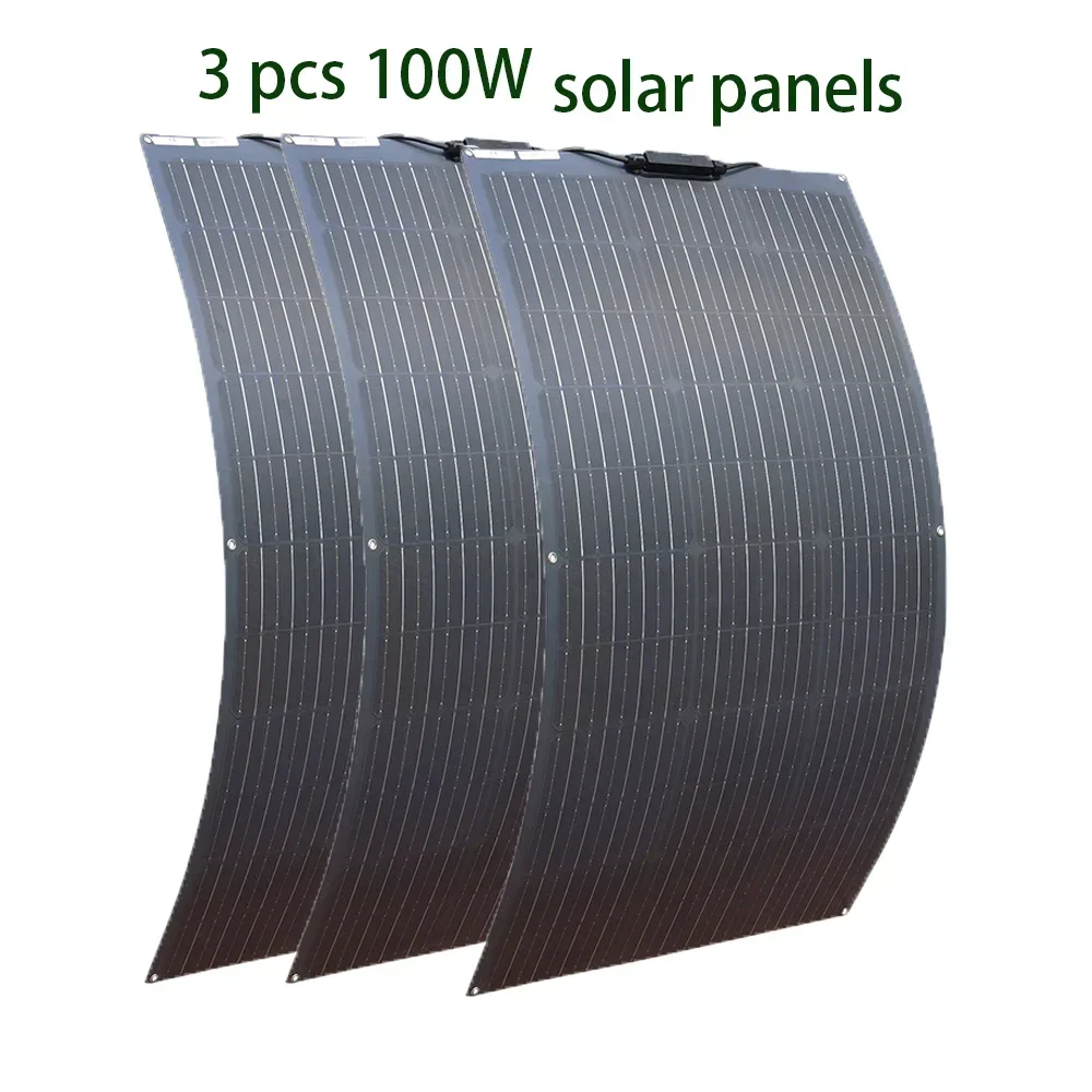 100W 200W 300W 400W Kit pannello solare o 18V flessibile Mono pannello fotovoltaico solare 12V 24V Paneles Solares ad alta efficienza