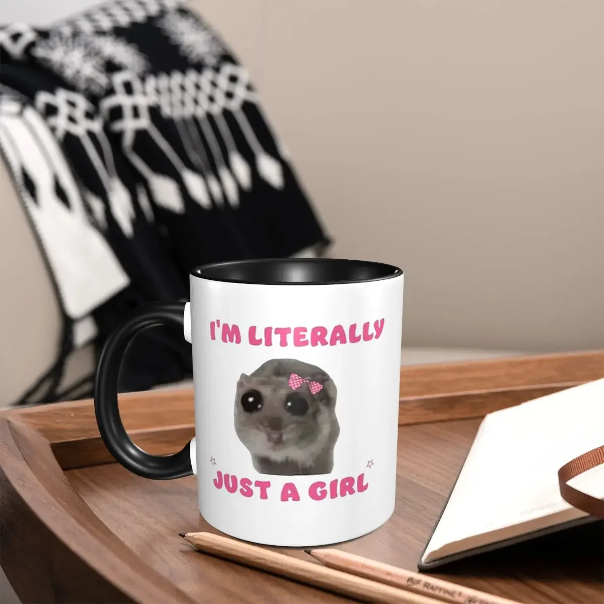 Sad Hamster Meme Mug Funny Ceramic Coffee Cups Tea Mugs Milk Cup Drinkware Gifts for Woman Man