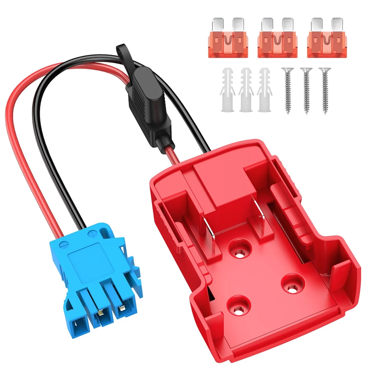 Power Wheels Adapter for Milwaukee M18 Battery with Wire Harness Connector 12AWG Wire with 40A Fuse for Peg-Perego