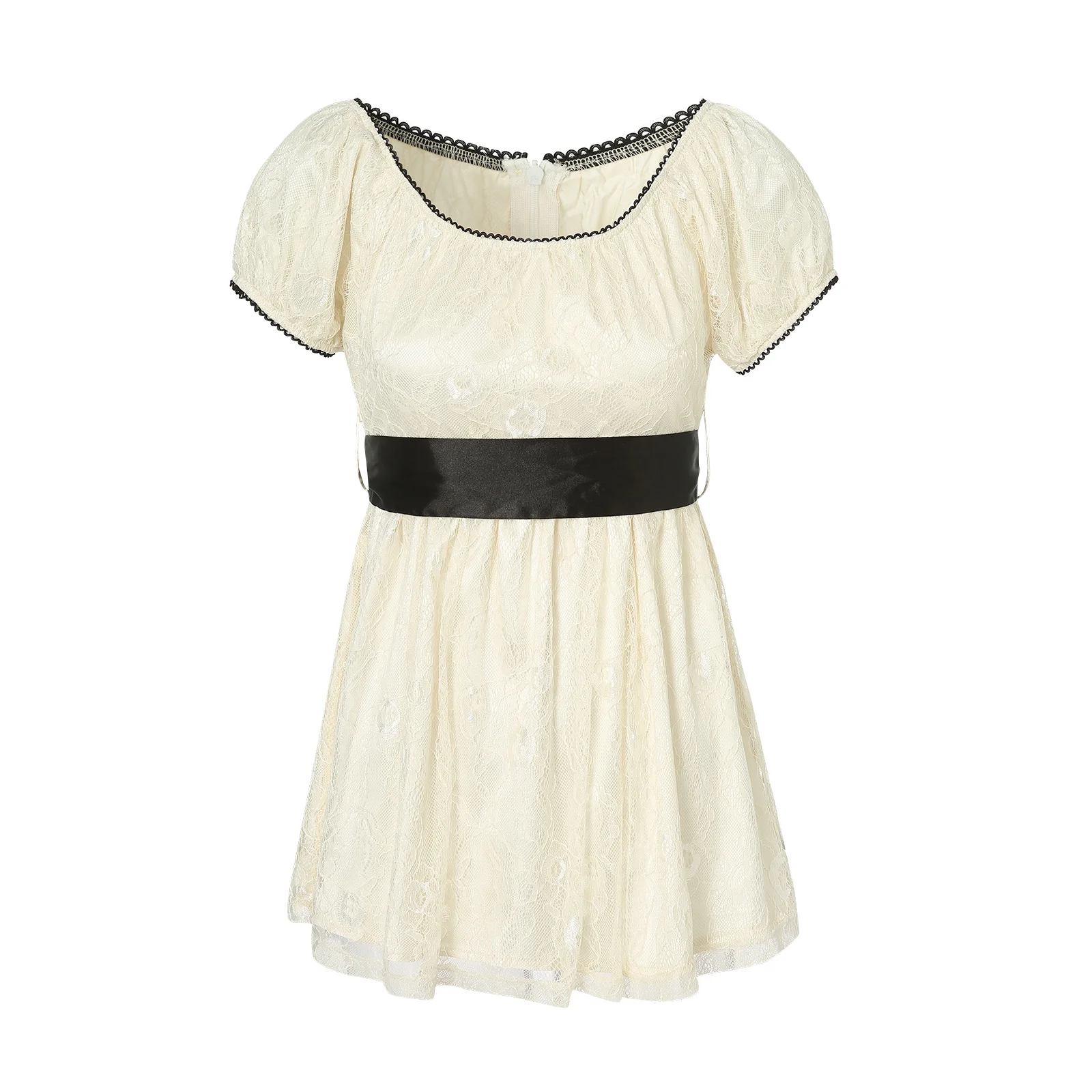 Nuove donne di moda top lunghi patchwork manica corta camicia a trapezio ragazza vintage pizzo vacanza streetwear vendita calda S-XL