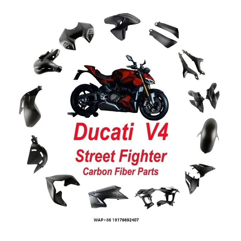 OEM 3K 100% Dry Carbon Fiber Motorcycle Fairing Kit for Panigale V4 Street Fighter Carbon Fiber Parts Customization