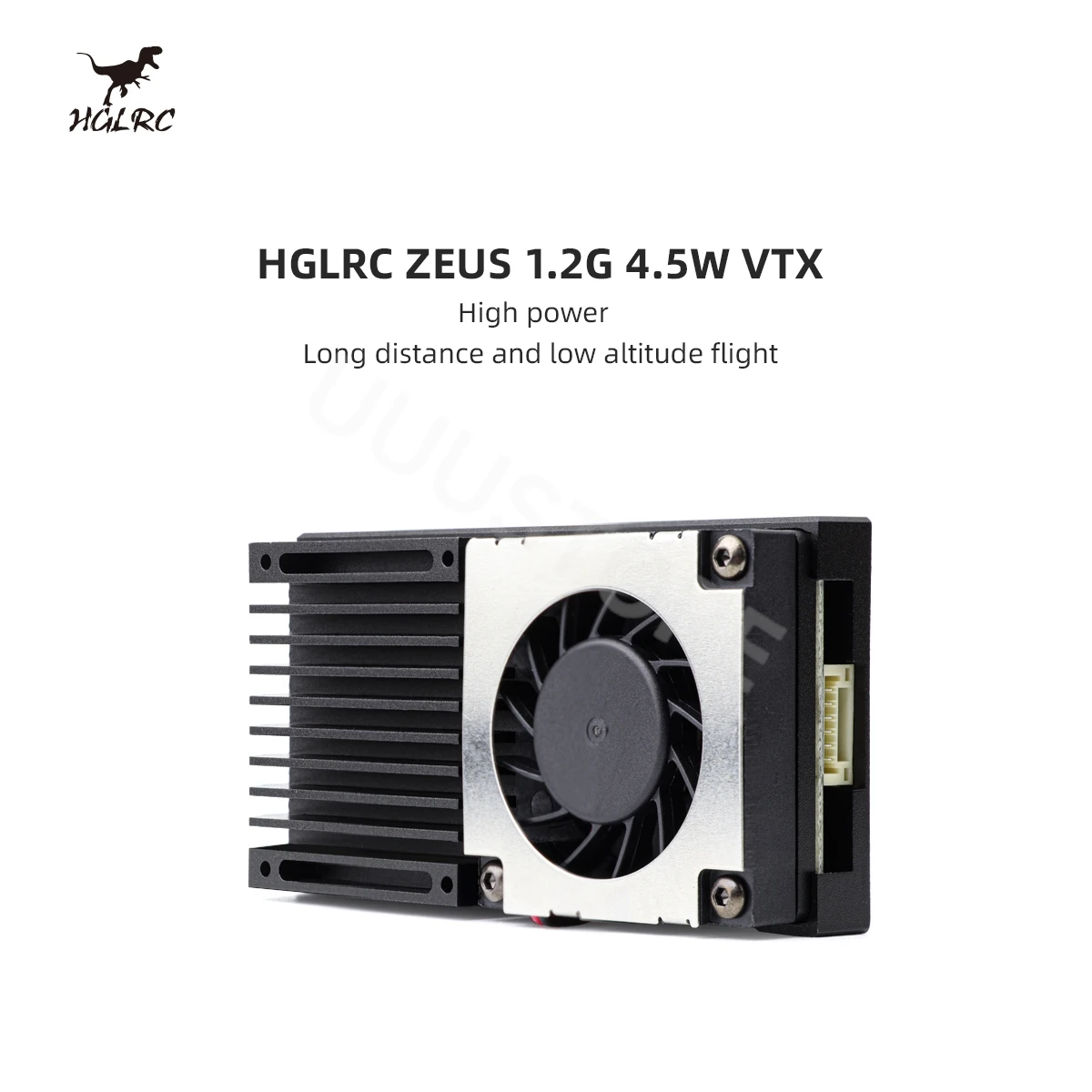 

HGLRC ZEUS 1.2G 4.5W VTX 8CH 25mW /800mW /4.5W power adjustable image transmission built-in fan 2-8S suitable for model aircraft