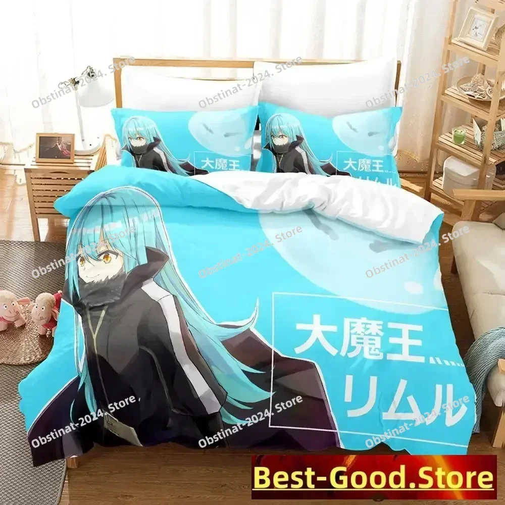 

time i got reincarnated as a slime Bedding Set Printed With Pillowcase Bed Duvet Cover Soft Single Double Queen Super King Size