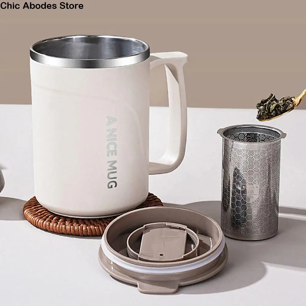 

500ml Insulated Coffee Cup Double-layer Stainless Steel Thermos Cup Keeps Cold and Heat Leak-proof Milk Coffee Mug Office/School
