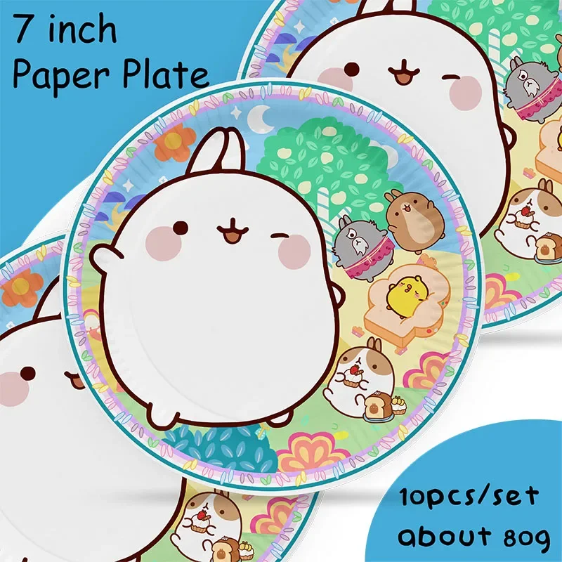 potato rabbit cartoon theme birthday party decortaions disposable tableware set paper plate cups straws party supplies napkins