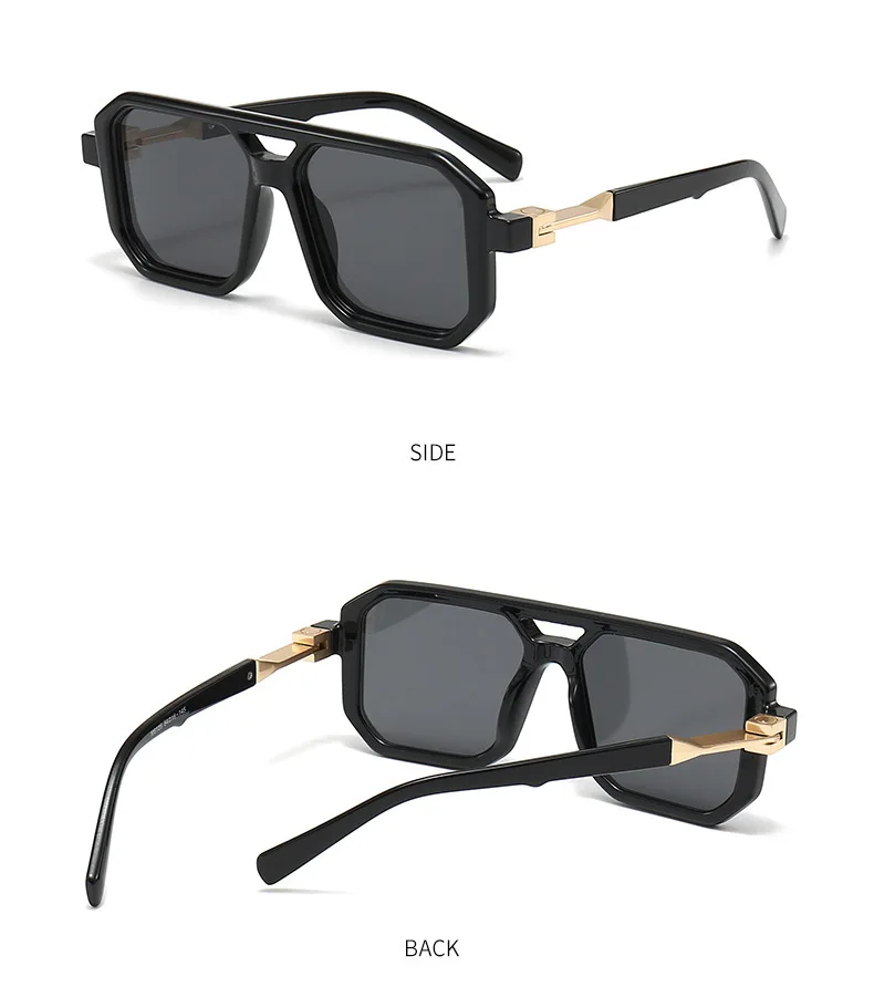 2024 quadratische Sonnenbrille für Männer Vintage-Mode Gläser Sonnenbrille Frauen Trendy Dropshipping Shades Gafas De Sol Hombre Lunette – Detail 12