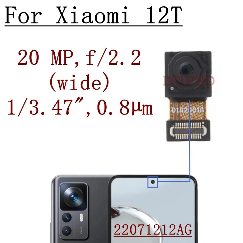 Front Rear Camera For Xiaomi Mi 12T Pro 12TPro Selfie Frontal Back Wide Macro Camera Module Flex Repair Spare Parts