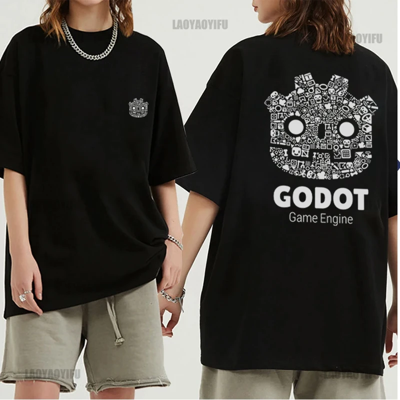 

Godot - Nodes T-Shirt sweat summer 2025 Men's T-Shirt Street Fashion Short Sleeve Clothing Streetwear Hip Hop Cotton