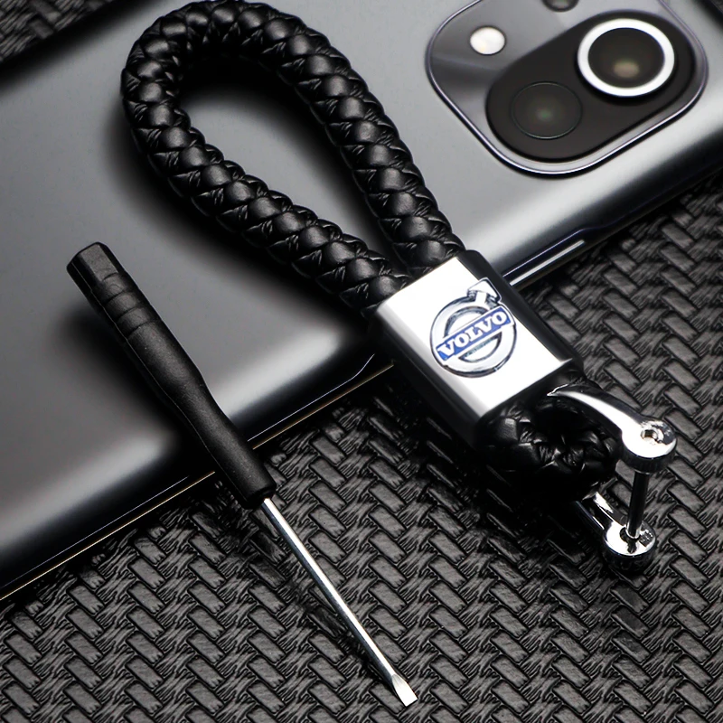 

Car Hand-woven Logo Keychain Nylon Braided Rope Key Ring Anti-Lost Men Women Gifts For Volvo V70 V60 V50 S80 S40 S60 C70 Xc60