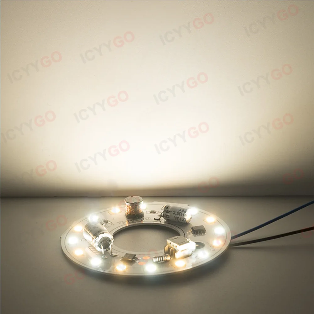 Pannello luminoso LED rotondo a 3 colori con cambio di luce, 7W, 13W, 15W, 18W, 110V, 220V, tensione ampia, connessione diretta universale, driver gratuito