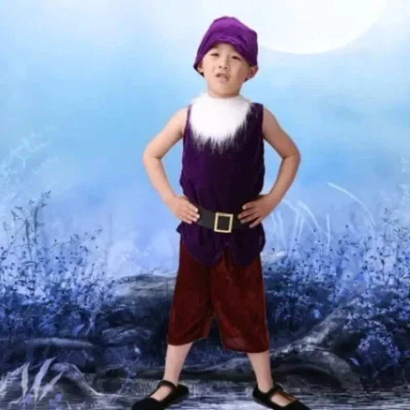 Halloween Navidad siete enano disfraz de nieve Hada elfo vacaciones Santa niños carnaval escenario Navidad grupo partido traje para niños