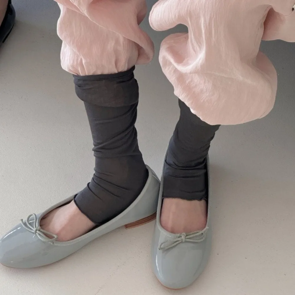 New Thin Lyocell Ice Silk Leg Warmers Breathable Sun Protection Foot Cover Mesh Long Socks Women Summer