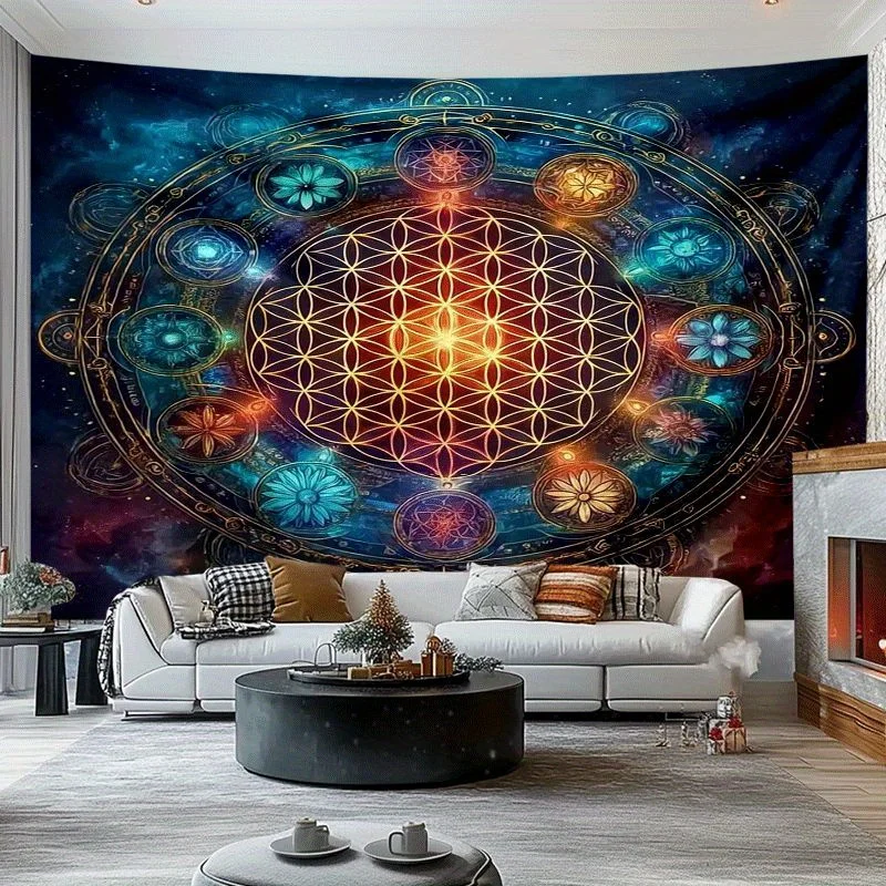 Ultimate Boho Cosmic Mandala Tapestry Wall Hanging Galaxy Starry Night Art Boho Chic Spiritual Nebula Abstract Psychedelic Room