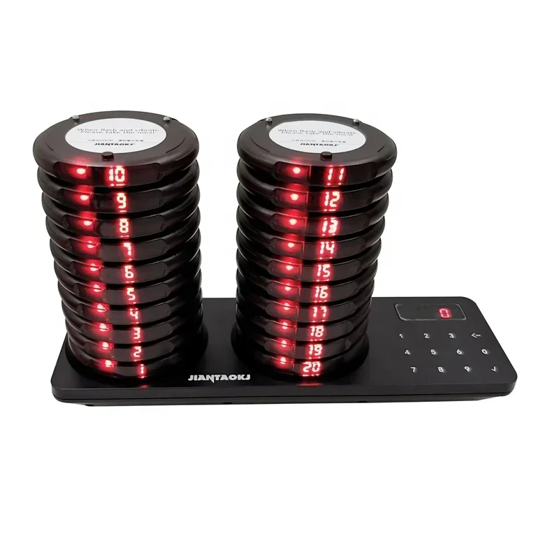 

20 Pieces Guest Paging Buzzers Wireless Waiter Calling System Mini Beeper Vibrating Pagers for Restaurant