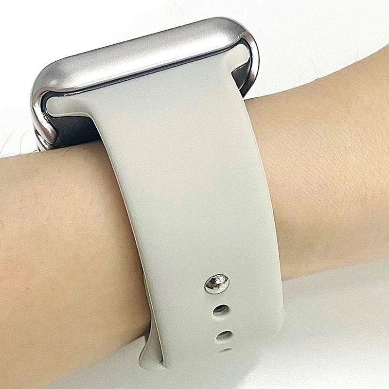 Silicone Band For Apple Watch Straps 45mm 44mm 40mm 41mm 42mm 38mm correa bracelet iwatch series 7 8 9 se 3 5 4 6  ultra 2 49mm