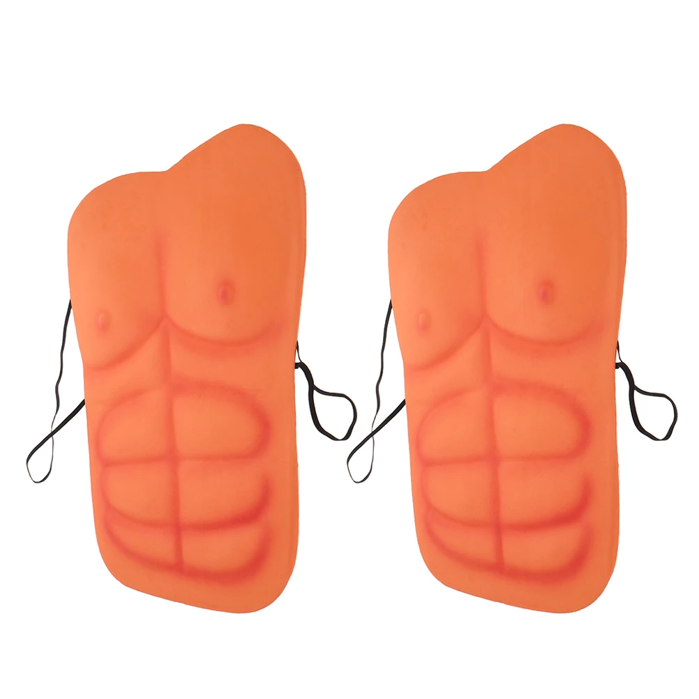 

2pcs Beige Fake Muscle Shirts Men Props Instant Muscles Party Costume Cosplay Garment Real Look