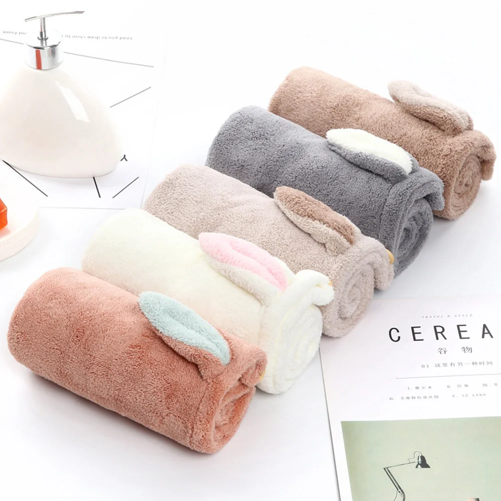 

1Pcs Cartoon Rabbit Ear Hair Drying Hat Super Absorbent Fast Drying Comfortable for All Hair Types No Heat Damage Bath Supply