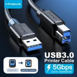 Mindpure USB Printer Cable USB 3.0 Type A Male to B Male USB Cable for Canon Epson Scanner ZJiang Label USB 3.0 2.0 Printer Cord