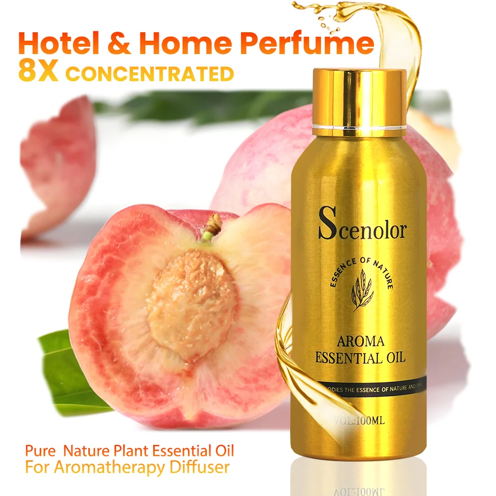 8-Times Floral Fruit Essential Oils Peach Lime Mandarin Scent Oil 100% Pure Nature Oil For Reed Diffuser Refill Odświeżacz powietrza